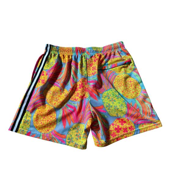 Chubbies Neon Pineapple Mesh Shorts 5.5" Inseam Athletic Mens Medium Activewear - Picture 3 of 7